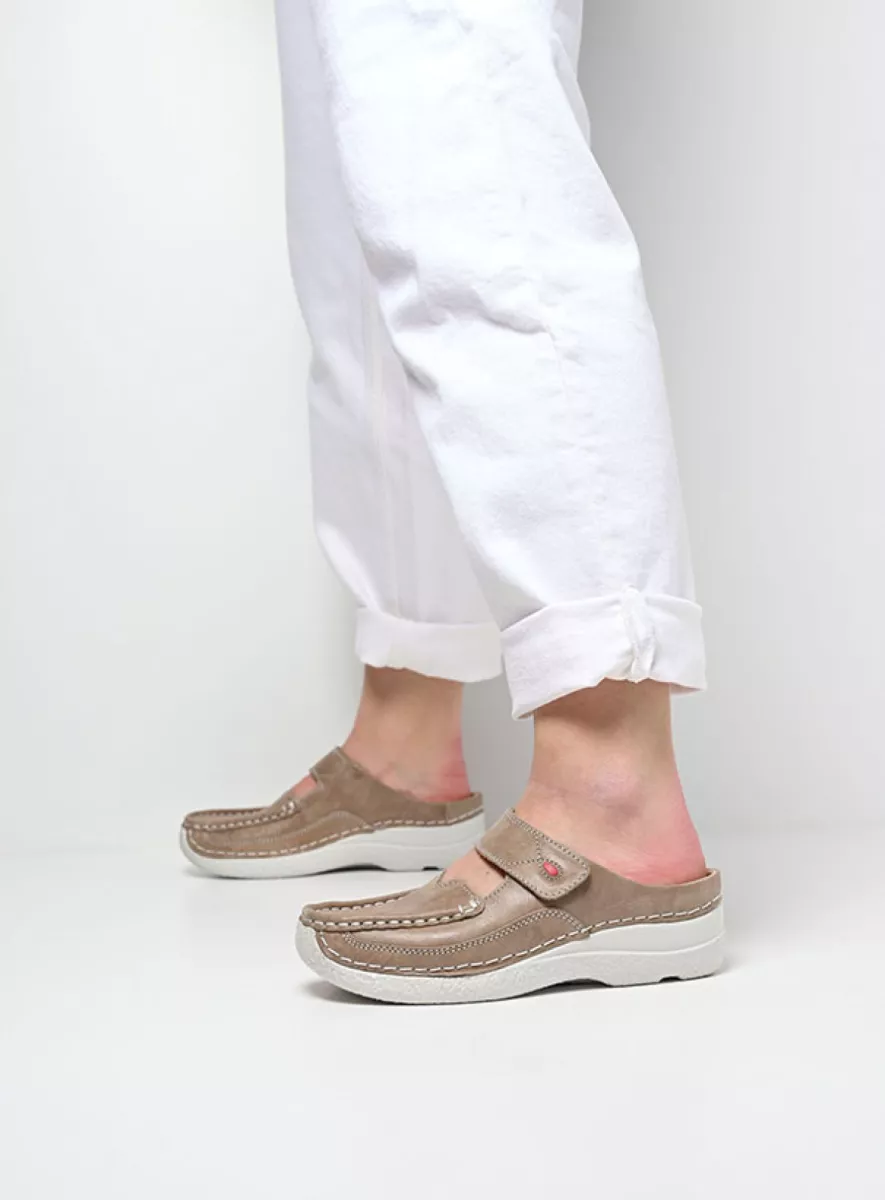 Wolky Klompen 06227 Roll Slipper 36125 safari effectleer