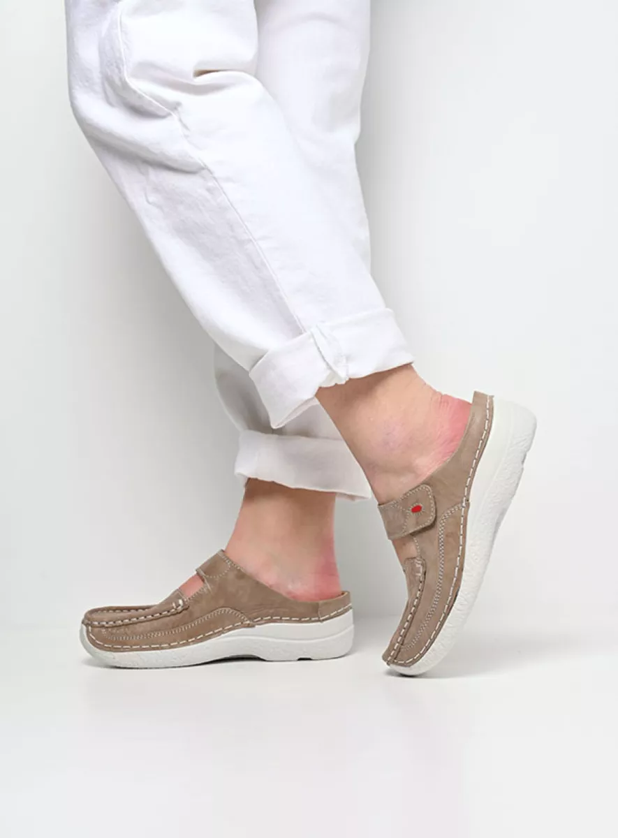Wolky Klompen 06227 Roll Slipper 36125 safari effectleer