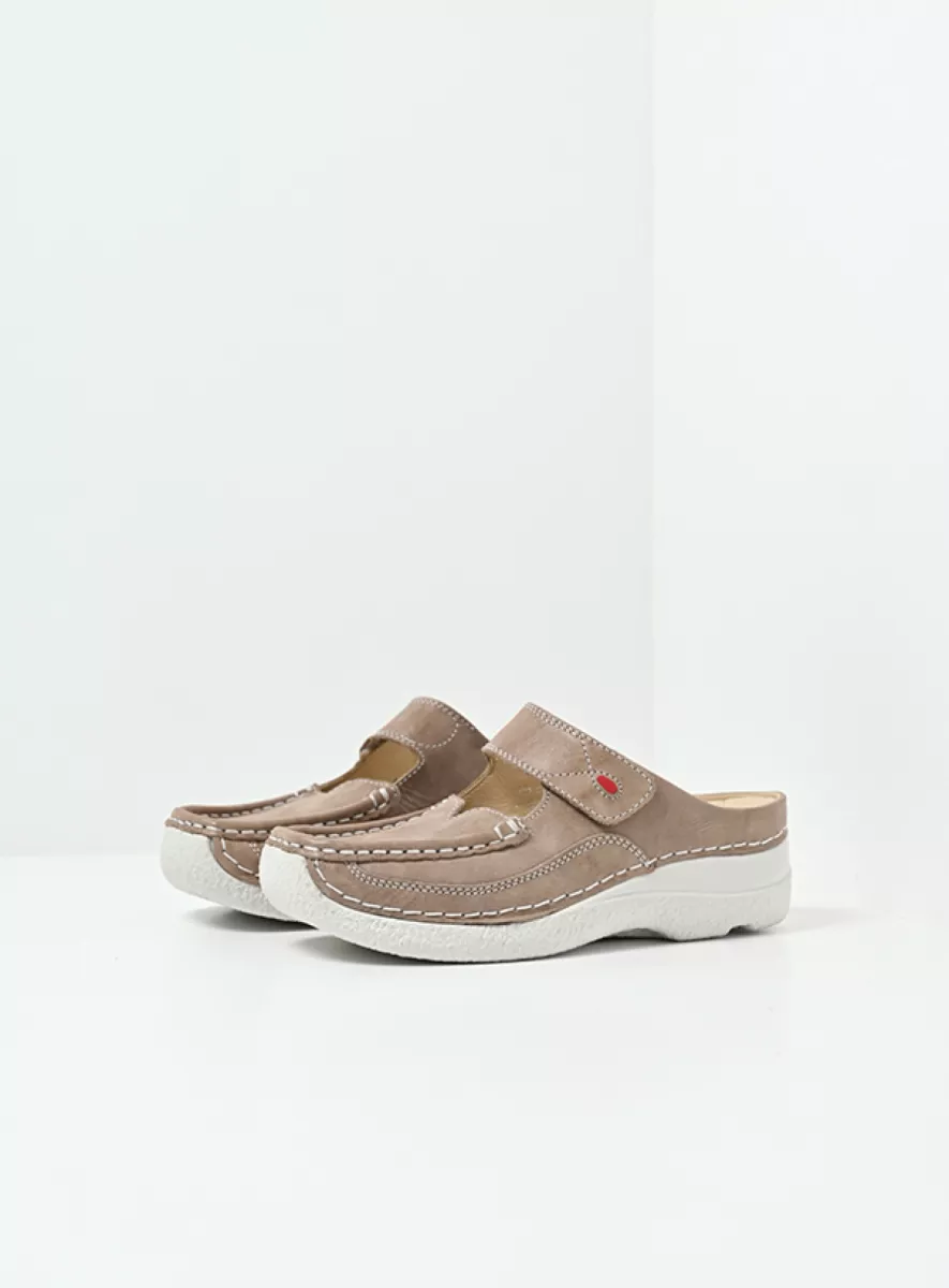 Wolky Klompen 06227 Roll Slipper 36125 safari effectleer