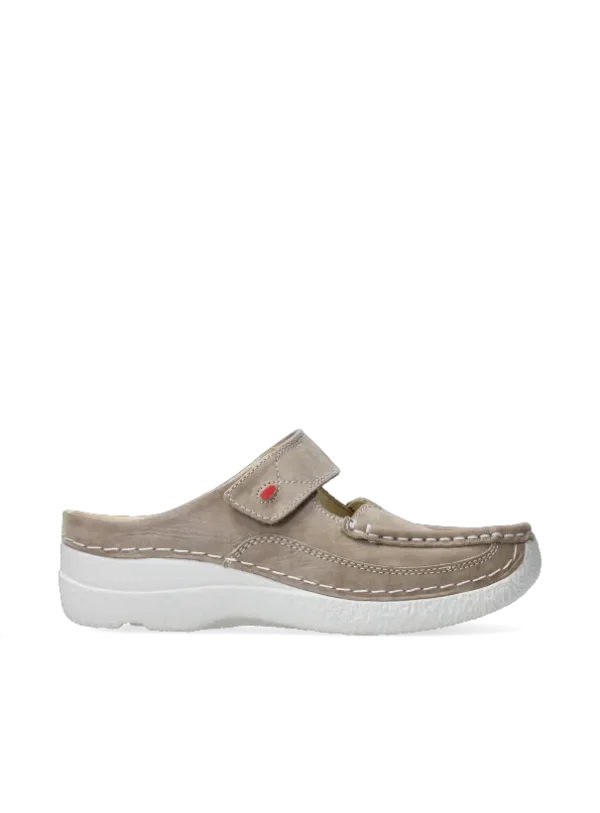 Wolky Roll Slipper - safari effectleer Klompen voor dames