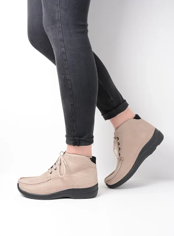 Wolky Roll Shoot - safari nubuck Veterschoenen voor dames