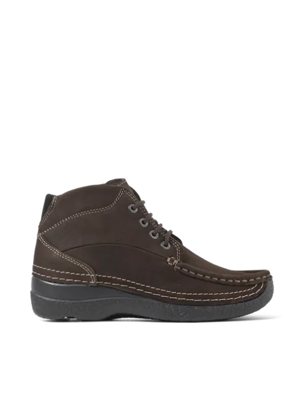 Wolky Roll Shoot - bruin nubuck Veterschoenen voor dames