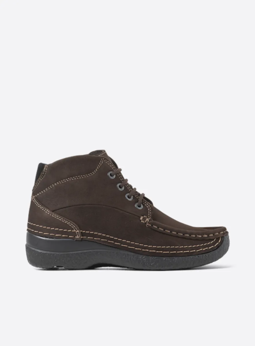 Wolky Hoge veterschoenen 06242 Roll Shoot 11300 bruin nubuck
