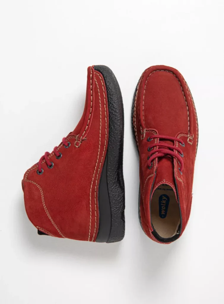 Wolky Hoge veterschoenen 06242 Roll Shoot 11553 kersenrood nubuck
