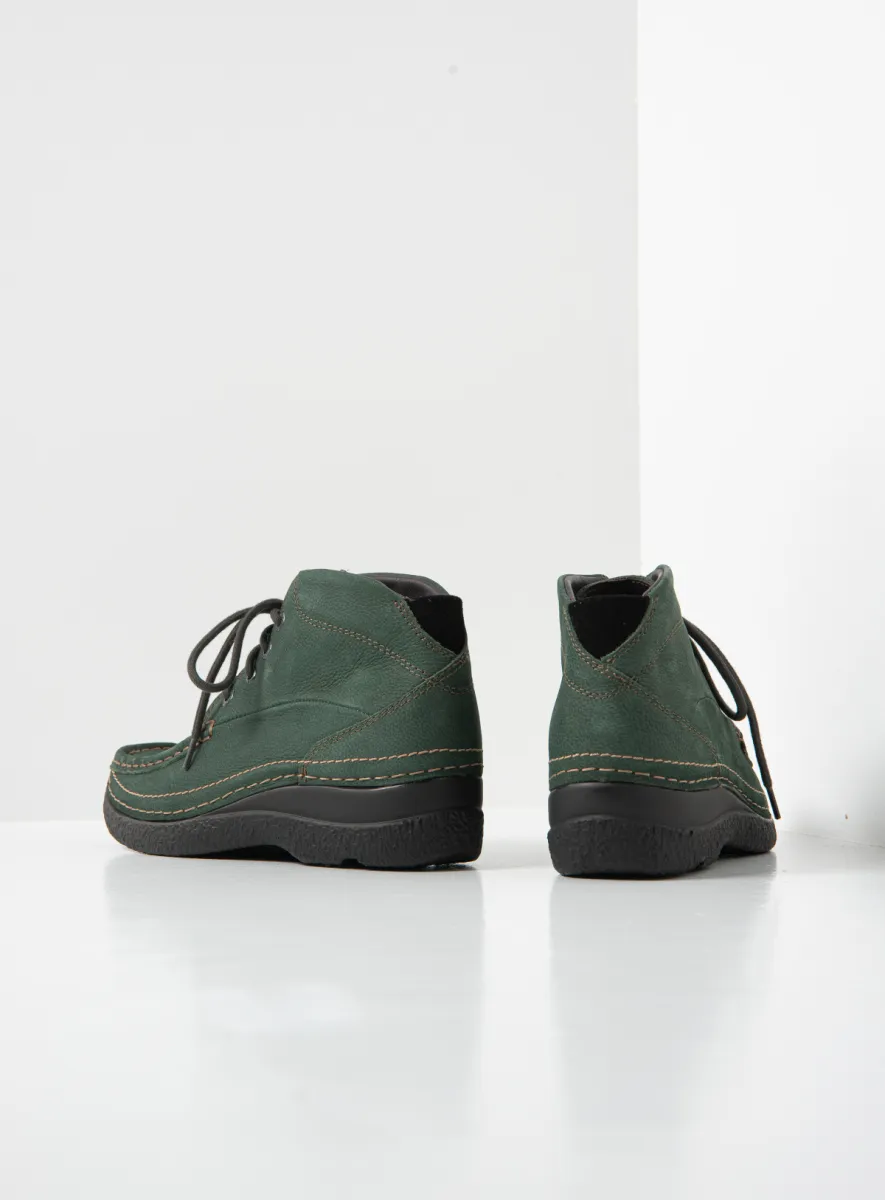Wolky Hoge veterschoenen 06242 Roll Shoot 11719 groen nubuck