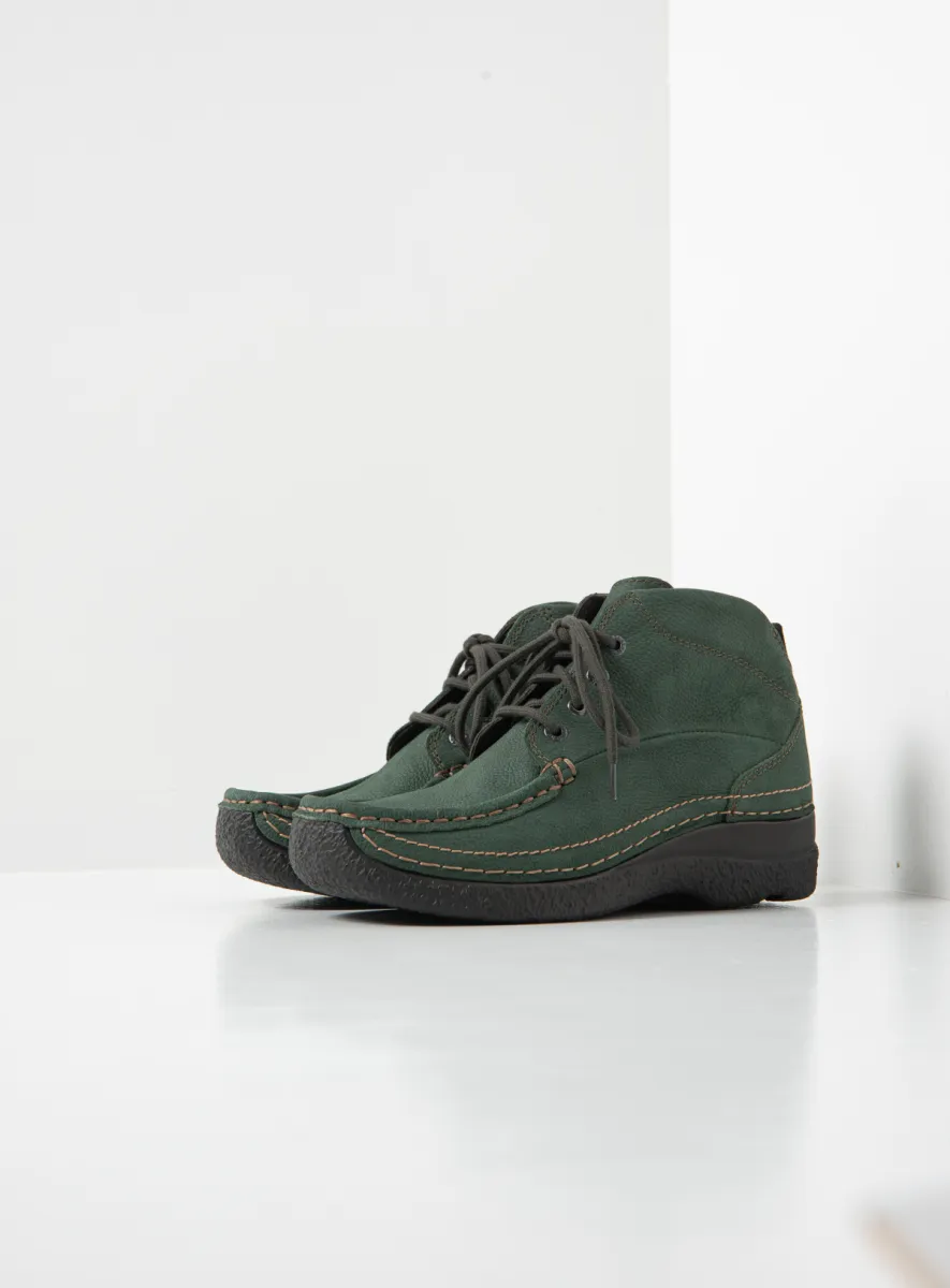 Wolky Hoge veterschoenen 06242 Roll Shoot 11719 groen nubuck