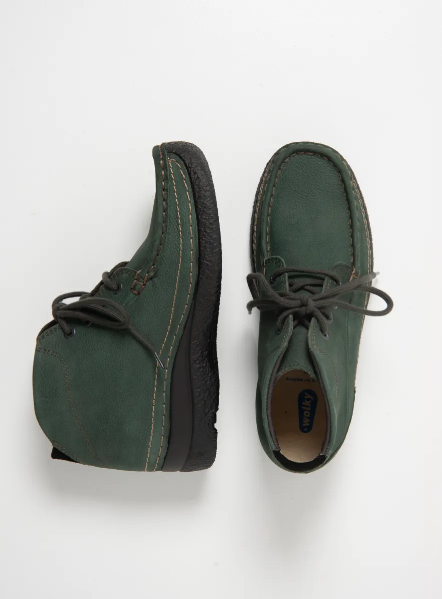 Wolky Hoge veterschoenen 06242 Roll Shoot 11719 groen nubuck