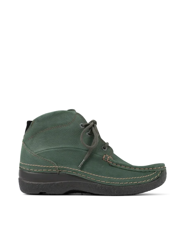 Wolky Roll Shoot - groen nubuck Veterschoenen voor dames