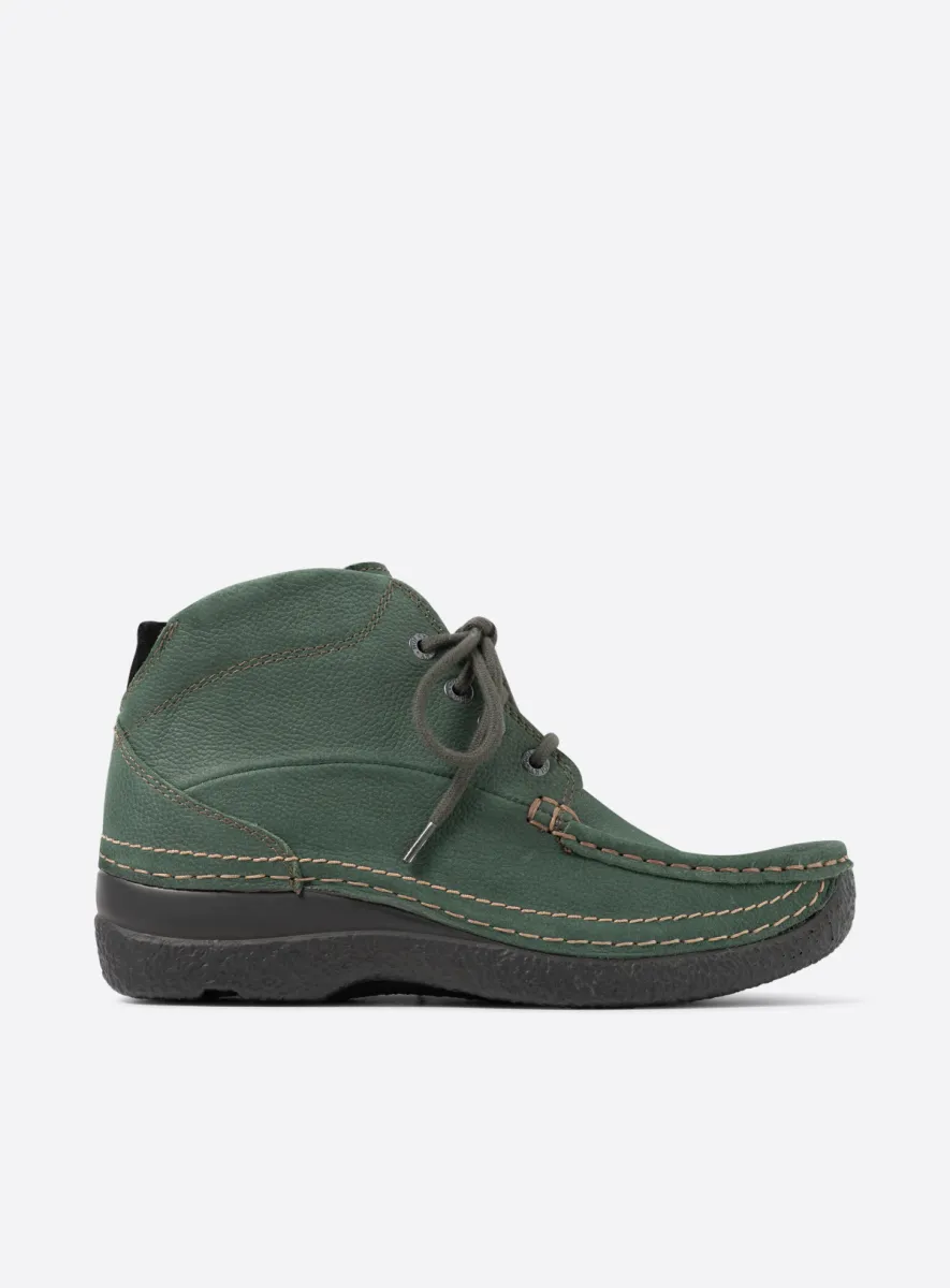 Wolky Hoge veterschoenen 06242 Roll Shoot 11719 groen nubuck