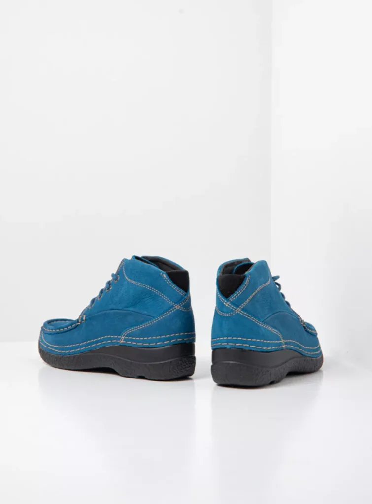 Wolky Hoge veterschoenen 06242 Roll Shoot 11804 atlantisch blauw nubuck