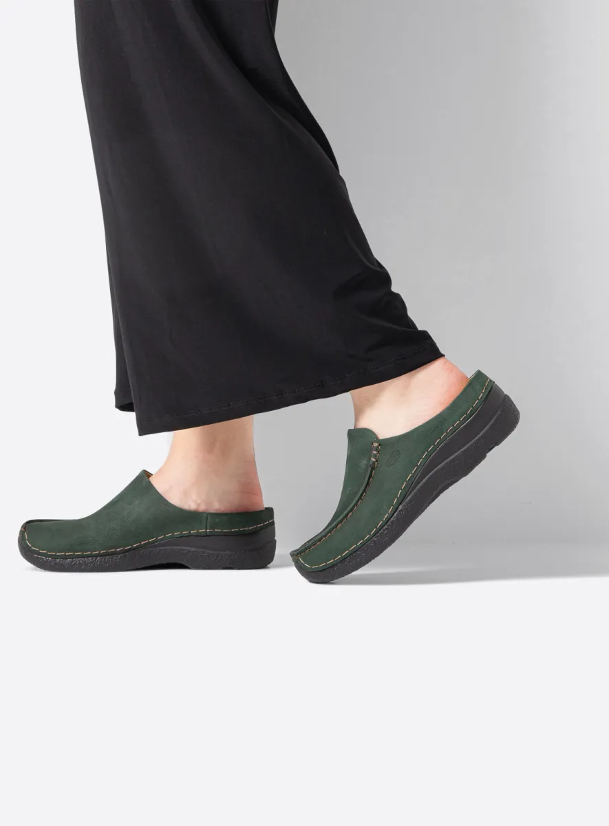 Wolky Klompen 06250 Seamy Slide 13719 groen nubuck