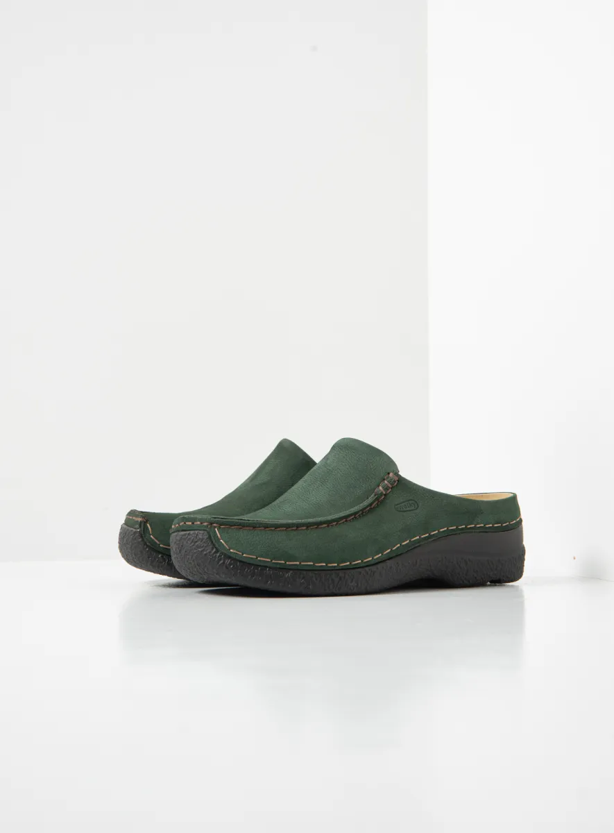 Wolky Klompen 06250 Seamy Slide 13719 groen nubuck