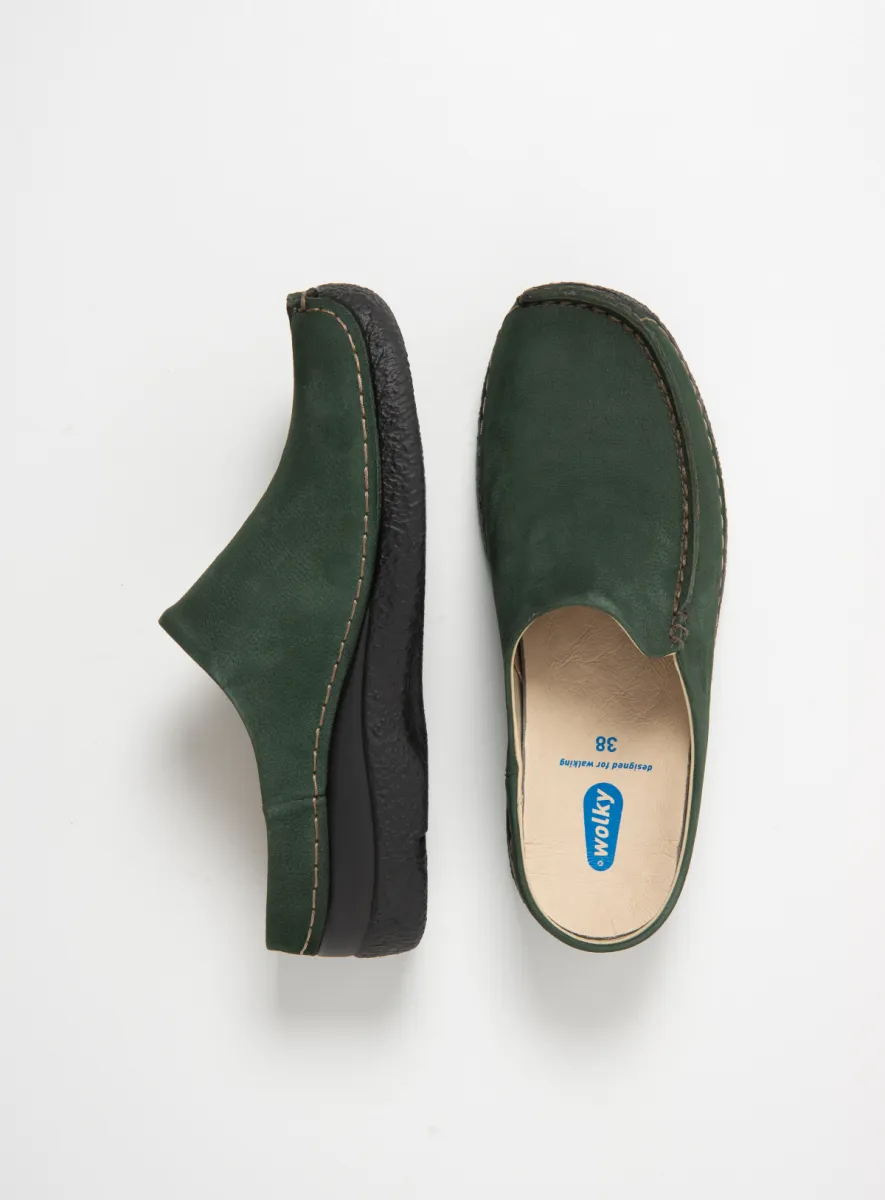 Wolky Klompen 06250 Seamy Slide 13719 groen nubuck