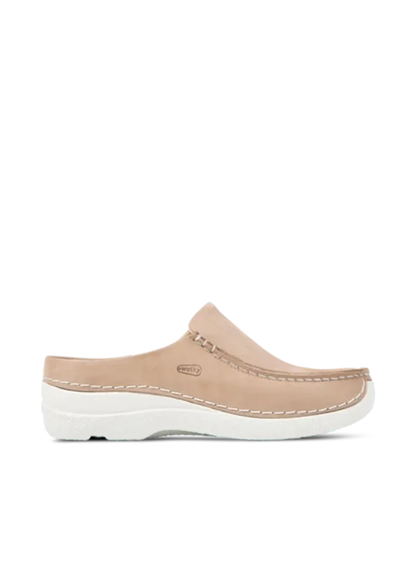 Wolky Seamy Slide - safari effectleer Klompen voor dames
