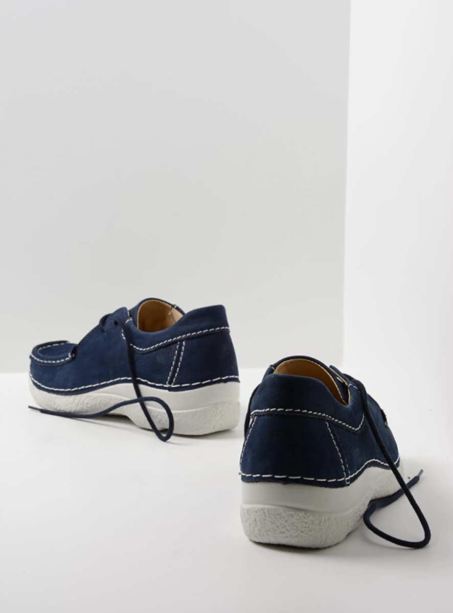 wolky lage veterschoenen 06252 seamy shoe 11820 denim nubuck back