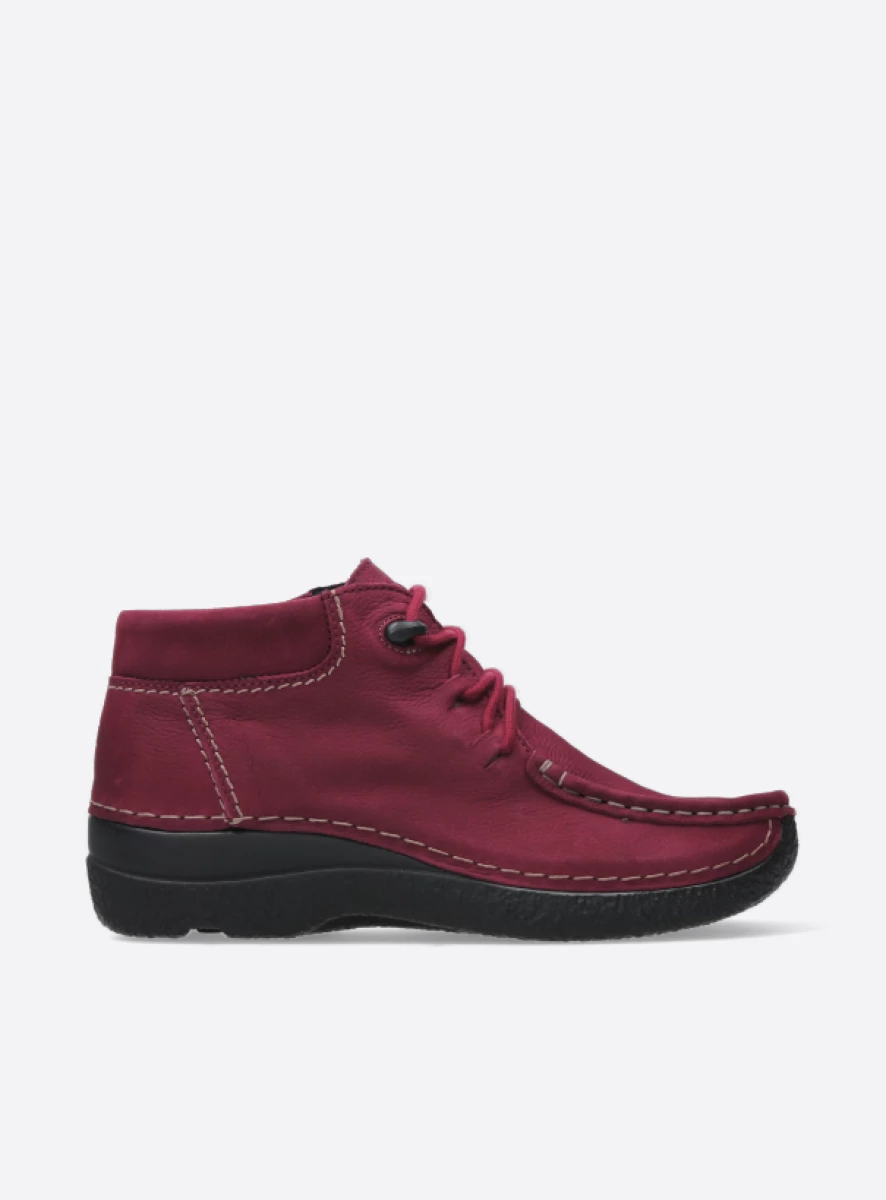 wolky hoge veterschoenen 06253 seamy moc 11530 bordeauxrood nubuck