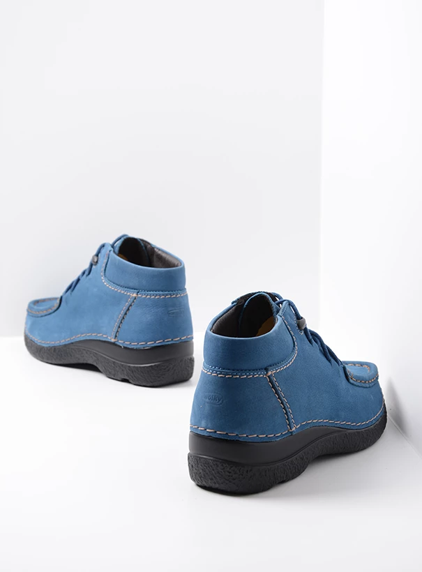 wolky hoge veterschoenen 06253 seamy moc 11804 atlantisch blauw nubuck back