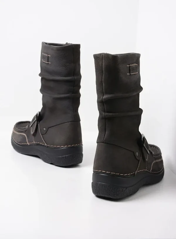 Wolky Roll Jacky - carbongrijs nubuck Breedtemaat G-H voor dames
