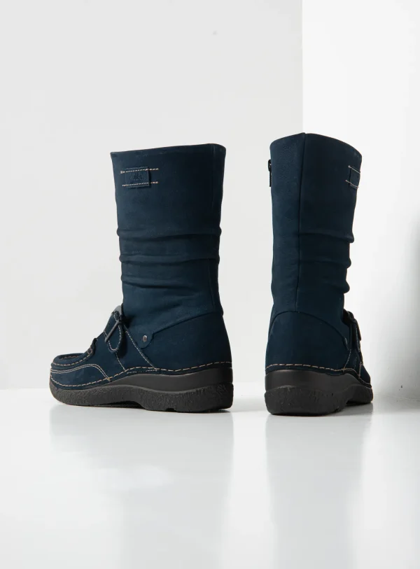 Wolky Roll Jacky - blauw nubuck Laarzen voor dames