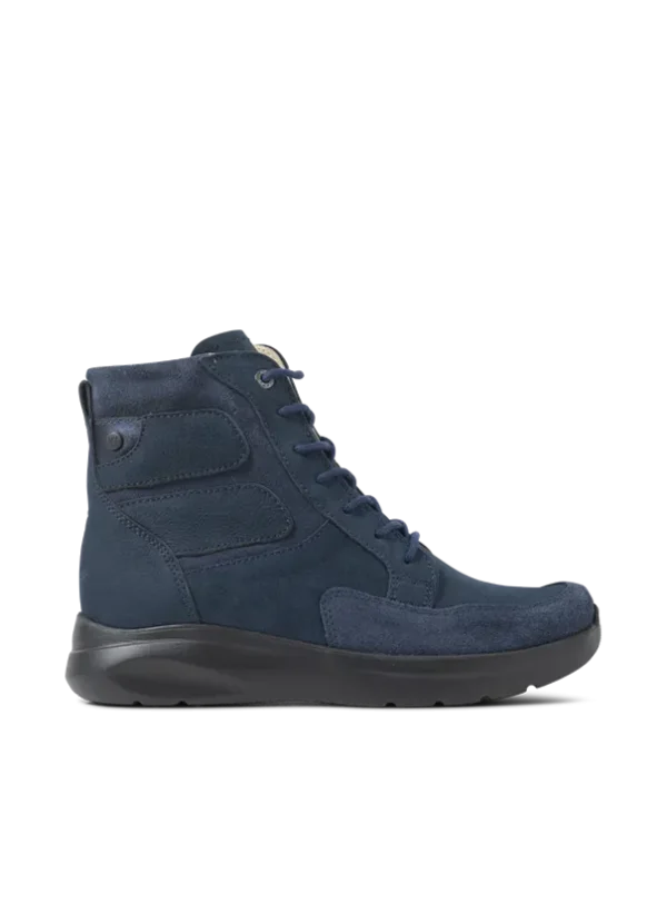 Wolky Slam - blauw nubuck Veterlaarzen voor dames