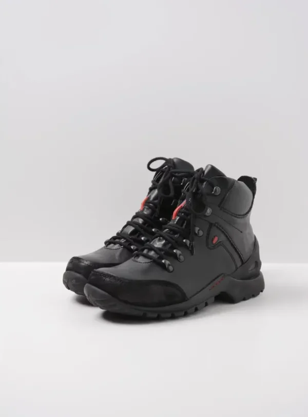 Wolky City Tracker WP - zwart leer Wandelschoenen voor dames