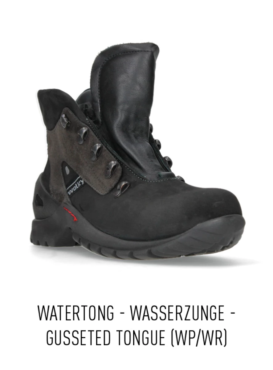 wolky hoge veterschoenen 06505 traction wp 16000 zwart nubuck detail