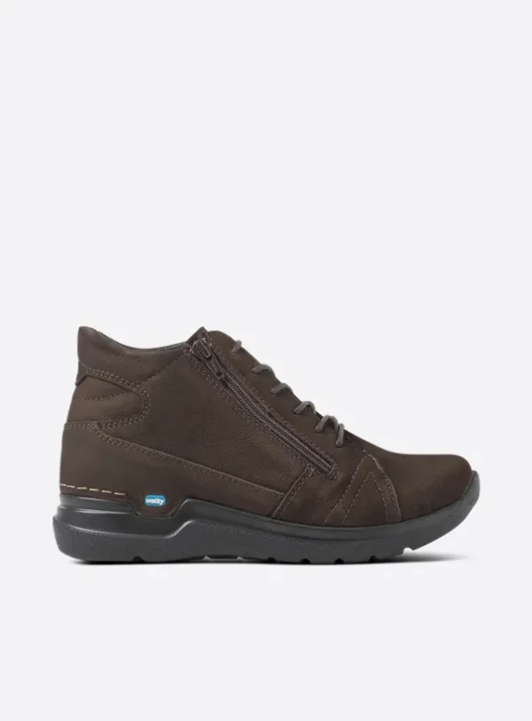 Wolky Why - bruin nubuck Hoge veterschoenen voor dames
