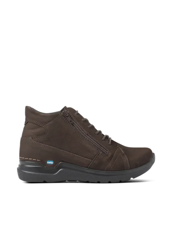 Wolky Why - bruin nubuck Hoge veterschoenen voor dames