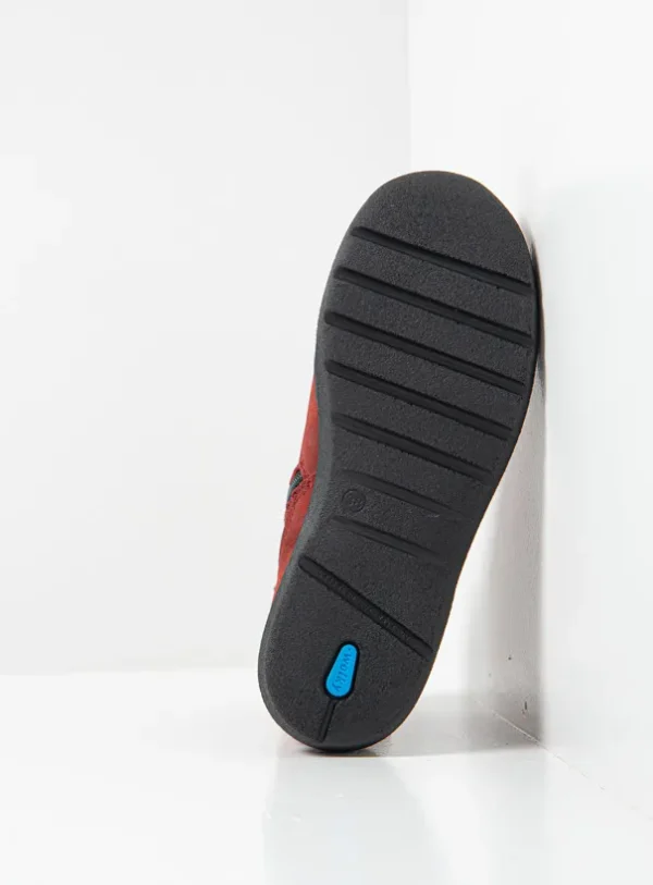 Wolky Why - kersenrood nubuck Hoge veterschoenen voor dames