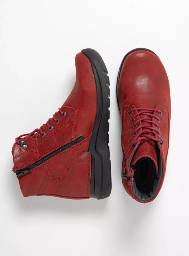 Wolky Hoge veterschoenen 06606 Why 11553 kersenrood nubuck