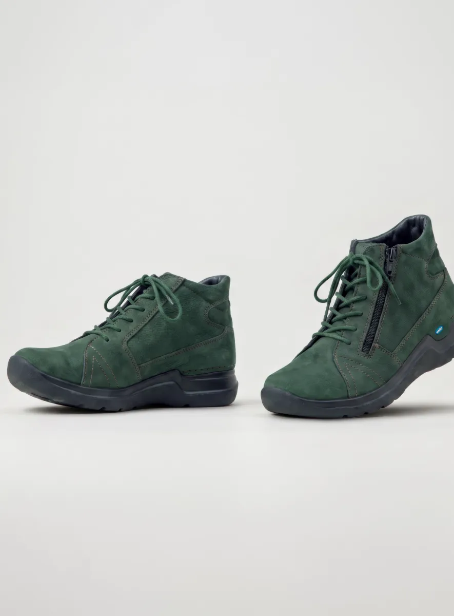 Wolky Why - groen nubuck Hoge veterschoenen voor dames