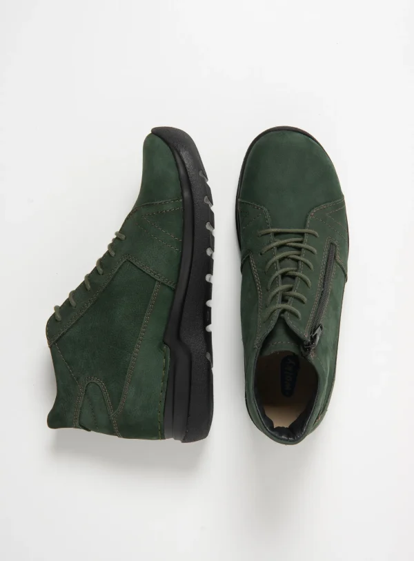 Wolky Why - groen nubuck Hoge veterschoenen voor dames