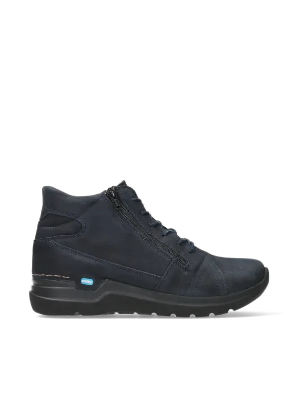 Wolky Why - blauw nubuck Hoge veterschoenen voor dames