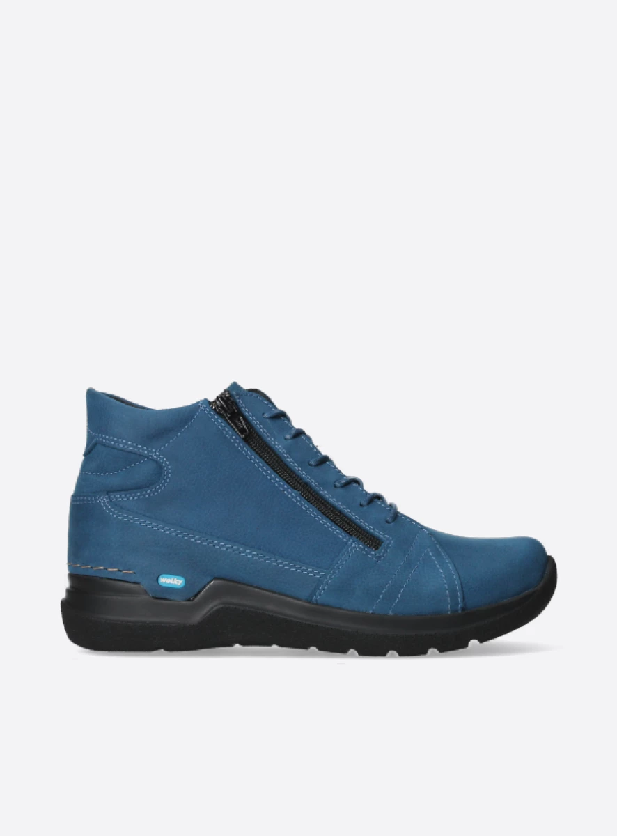 wolky hoge veterschoenen 06606 why 11804 atlantisch blauw nubuck