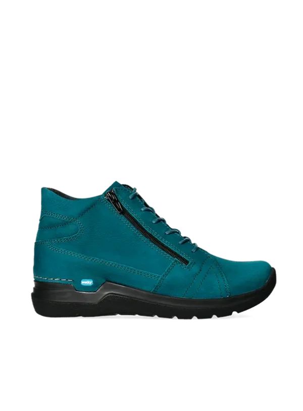 Wolky Why - petrol nubuck Hoge veterschoenen voor dames