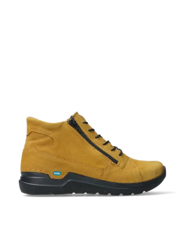 Wolky Why - mosterd nubuck Hoge veterschoenen voor dames