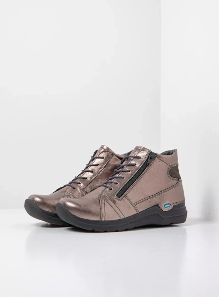 Wolky Hoge veterschoenen 06606 Why 23203 lood metallic leer