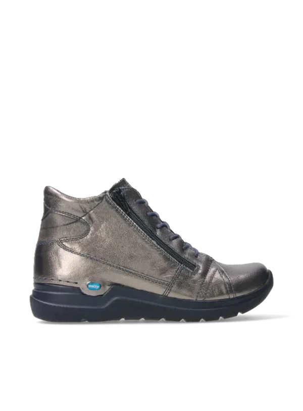 Wolky Why - lood metallic leer Hoge veterschoenen voor dames