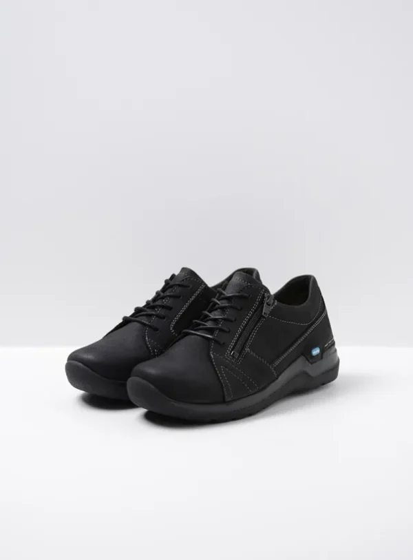 Wolky Feltwell - zwart nubuck Veterschoenen voor dames