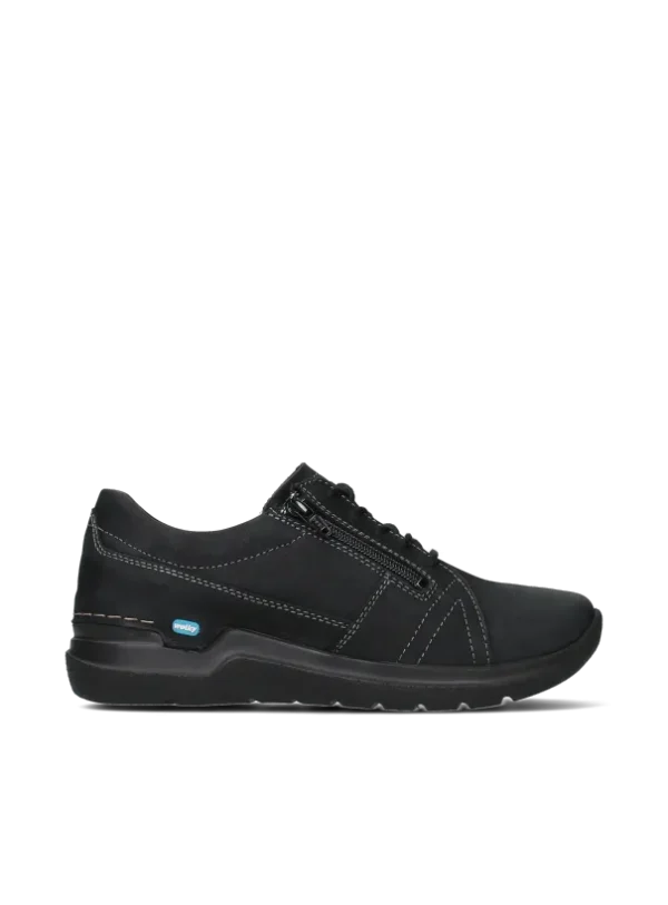 Wolky Feltwell - zwart nubuck Veterschoenen voor dames
