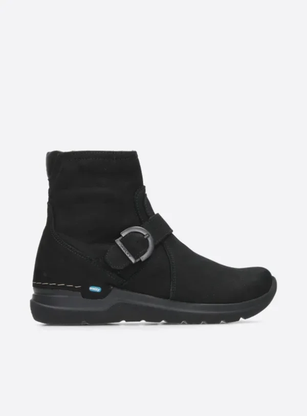 Wolky Okay - zwart nubuck Enkellaarsjes voor dames