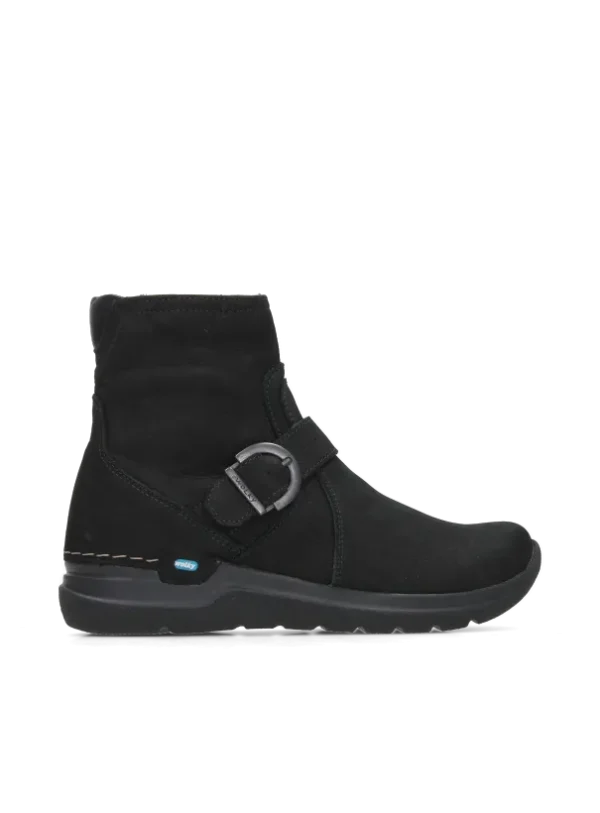 Wolky Okay - zwart nubuck Enkellaarsjes voor dames