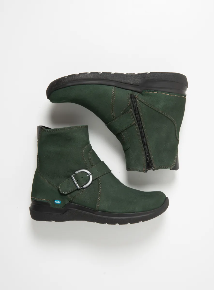 Wolky Enkellaarsjes 06611 Okay 11719 groen nubuck