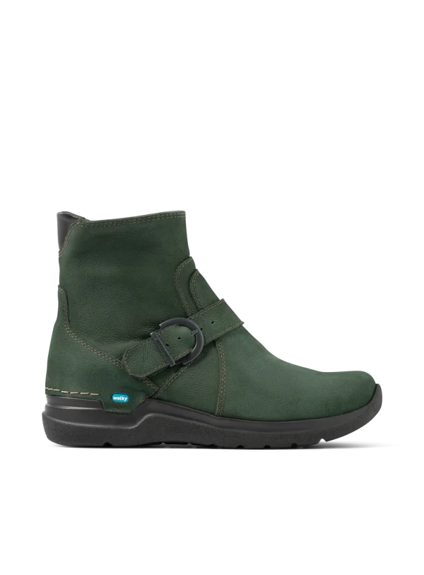 Wolky Okay - groen nubuck Enkellaarsjes voor dames
