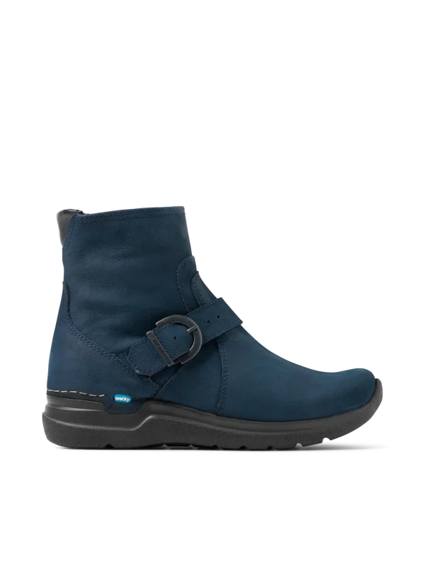Wolky Okay - blauw nubuck Enkellaarsjes voor dames