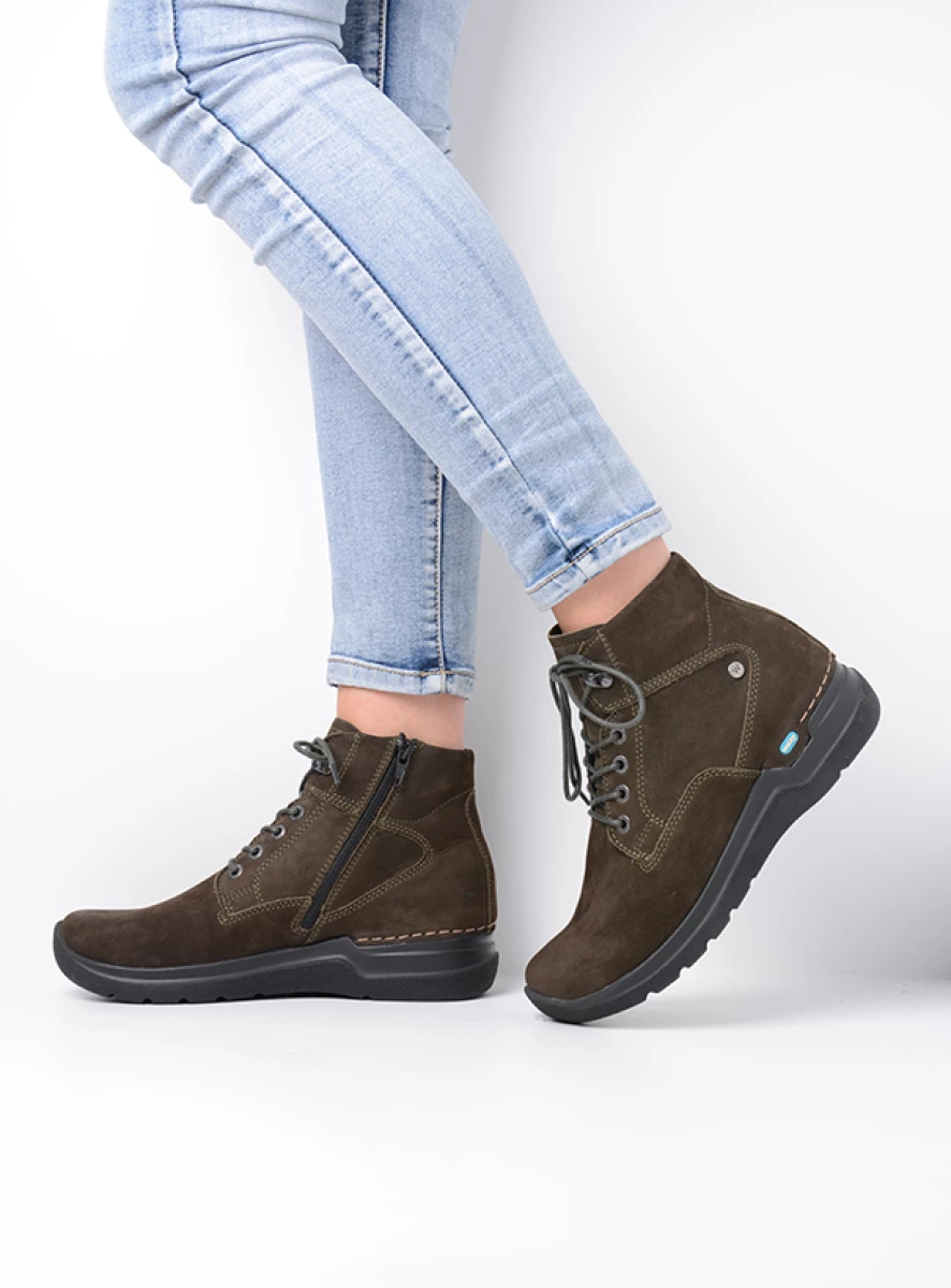 wolky hoge veterschoenen 06612 whynot 16770 cactus nubuck detail