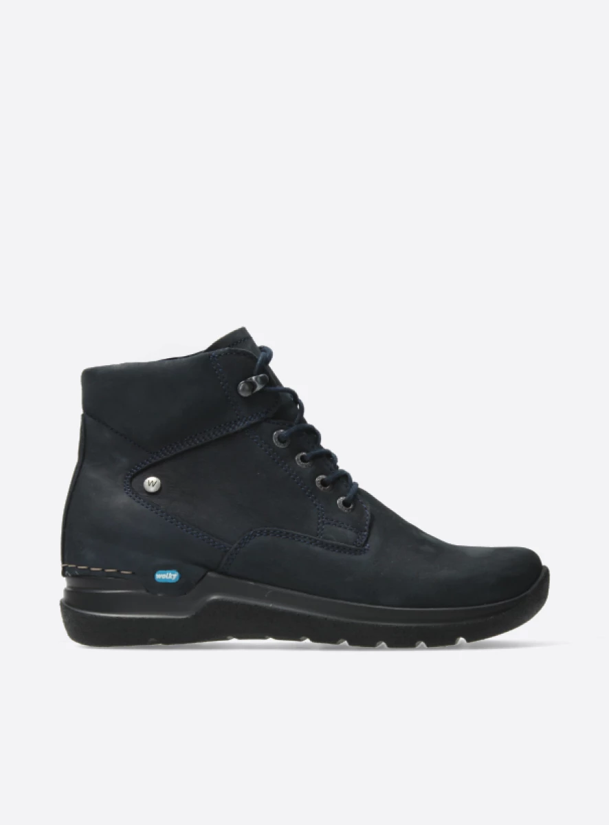 wolky hoge veterschoenen 06612 whynot 16800 blauw nubuck