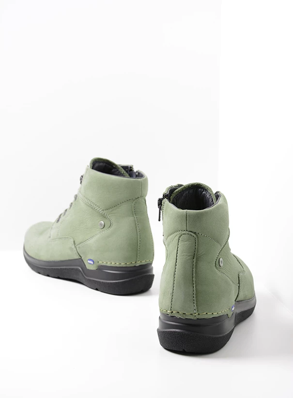 wolky hoge veterschoenen 06616 whynot hv 10215 grijsgroen nubuck back