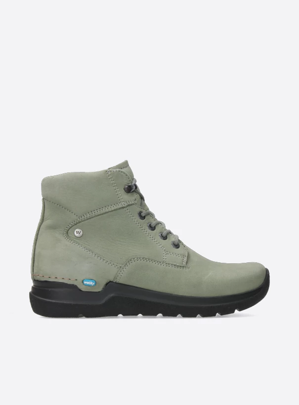 wolky hoge veterschoenen 06616 whynot hv 10215 grijsgroen nubuck