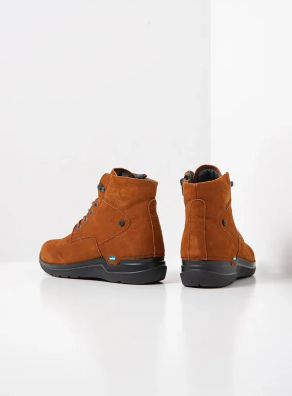Wolky Whynot HV - cognac nubuck Hoge veterschoenen voor dames